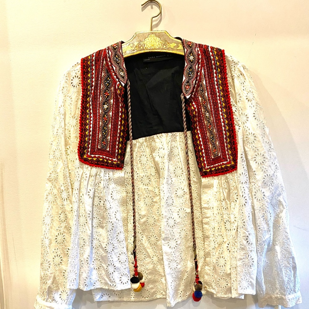 Bohemian White Lace Jacket Zara